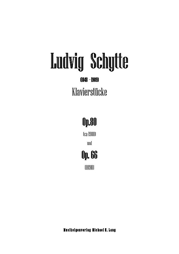 Vorderes Coverbild Klavierstücke op.80 (ca.1900) und op.66 (1890)