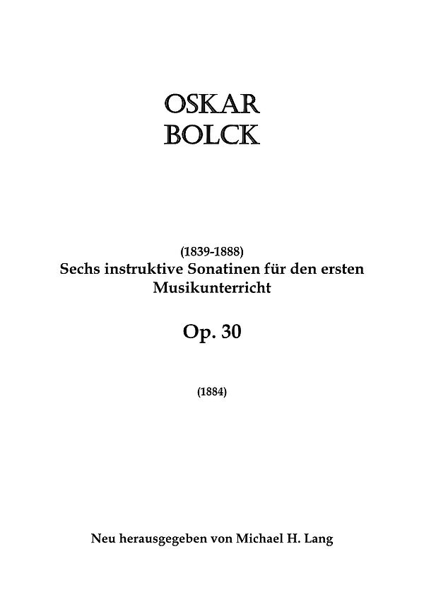 Vorderes Coverbild 6 instruktive Sonatinen op.30 für den ersten Musikunterricht