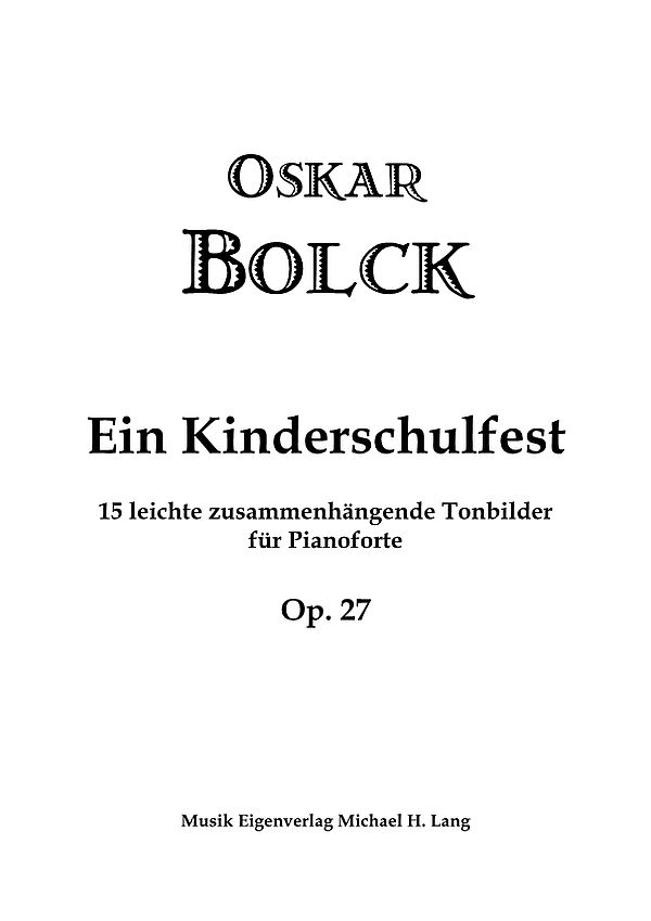 Vorderes Coverbild Ein Kinderschulfest op.27