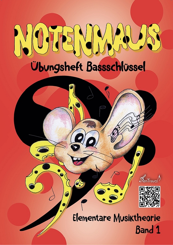 Vorderes Coverbild Notenmaus Übungsheft  Bassschlüssel Band1