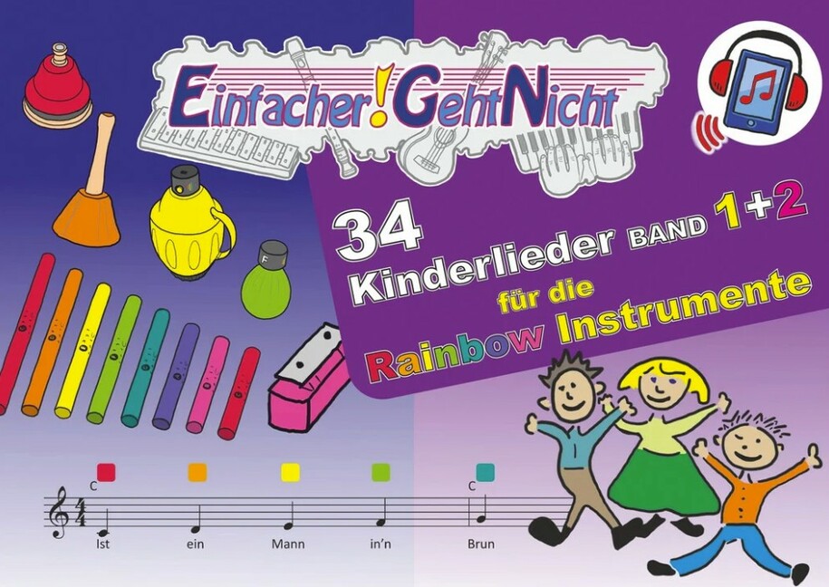 Vorderes Coverbild 34 Kinderlieder Band 1+2