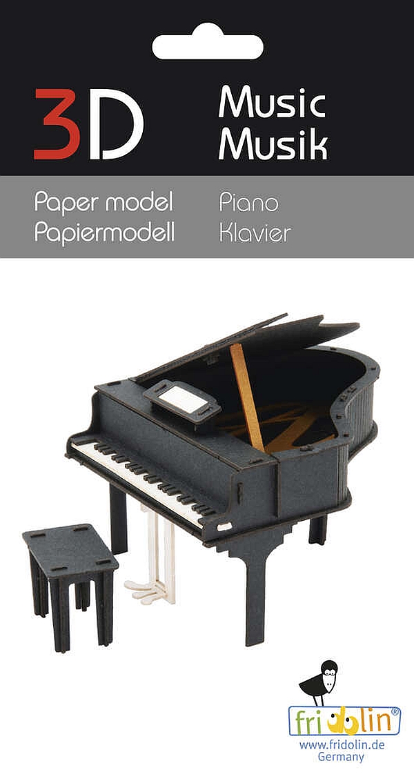 Vorderes Coverbild 3D Papiermodell Klavier