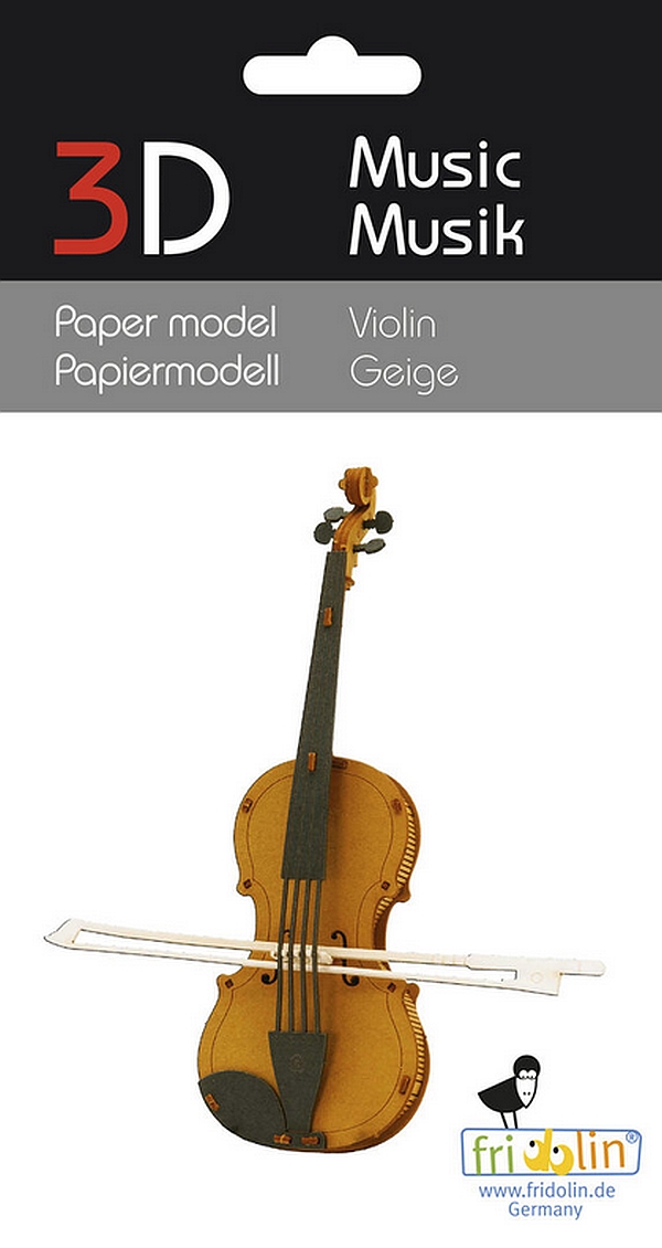 Vorderes Coverbild 3D Papiermodell Geige