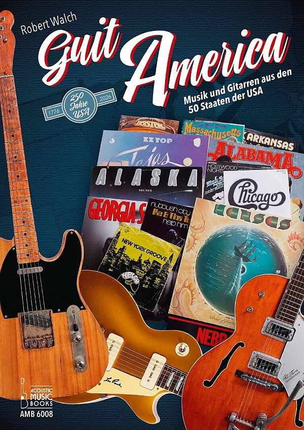 Vorderes Coverbild GuitAmerica. Musik und Gitarren aus den 50 Staaten 