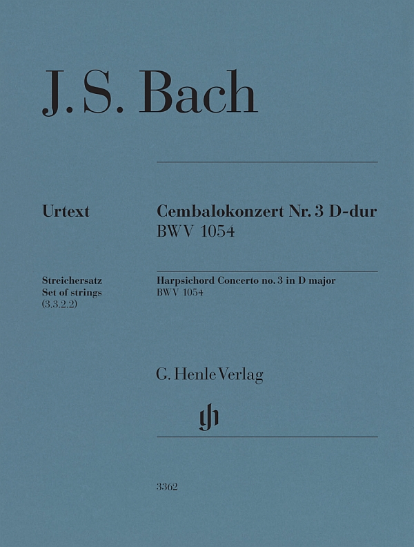 Vorderes Coverbild Cembalokonzert D-Dur Nr.3 BWV1054