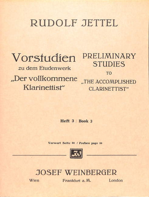 Vorderes Coverbild Vorstudien zu dem Etüdenwerk "Der Vollkommene Klarinettist" Band 3