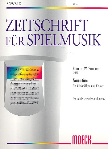 Vorderes Coverbild Sonatina für Altblockflöte und