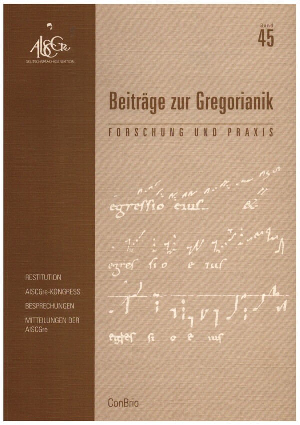 Vorderes Coverbild Beiträge zur Gregorianik