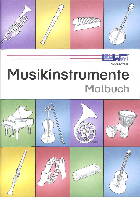 Vorderes Coverbild Musikinstrumente Malbuch