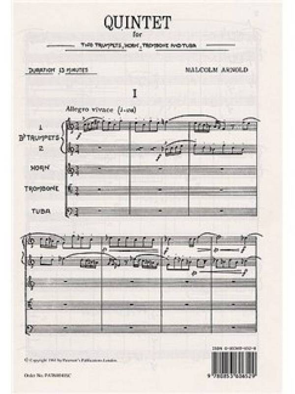 Vorderes Coverbild Quintet for 2 trumpets, horn,