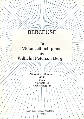 Vorderes Coverbild Berceuse for cello (violin, viola,
