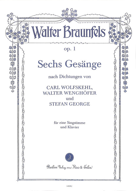 Vorderes Coverbild 6 Gesänge op.1 für Gesang und Klavier