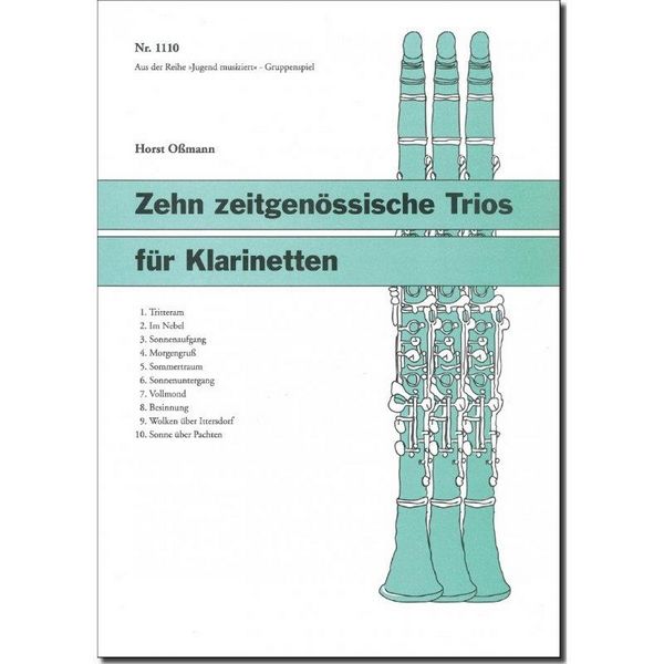Vorderes Coverbild 10 zeitgenössische Trios für 3 Klarinetten