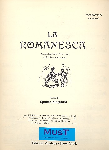 Vorderes Coverbild La Romanesca for violoncello (bassoon)