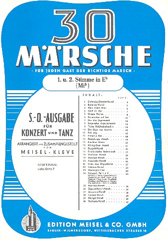 Vorderes Coverbild 30 Märsche: für Salonorchester