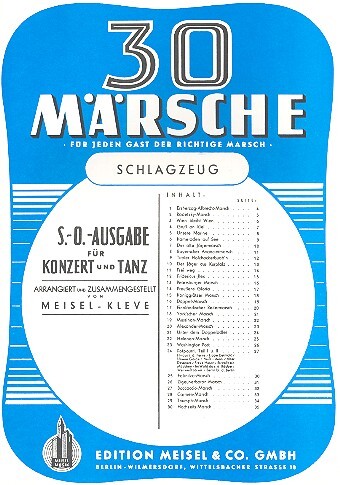 Vorderes Coverbild 30 Märsche: für Salonorchester