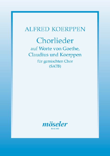 Vorderes Coverbild Chorlieder für gem Chor a cappella