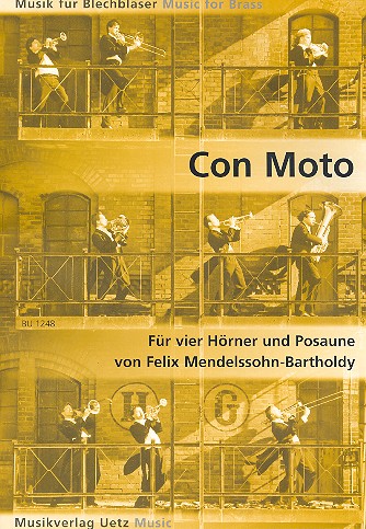 Vorderes Coverbild Con moto für 4 Hörner und Posaune