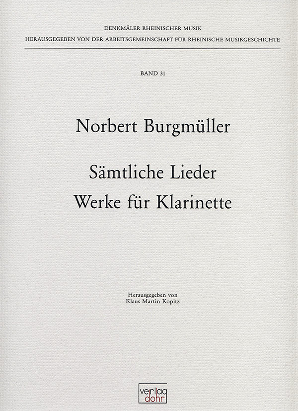 Vorderes Coverbild Sämtliche Lieder  und  Werke für Klarinette