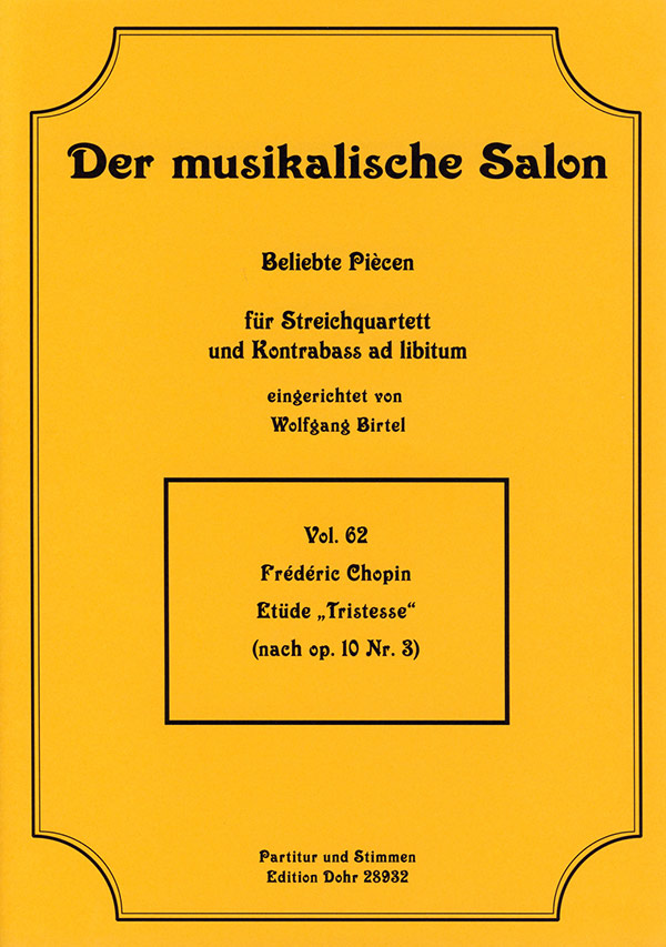 Vorderes Coverbild Etüde op.10,3 für Streichquartett,