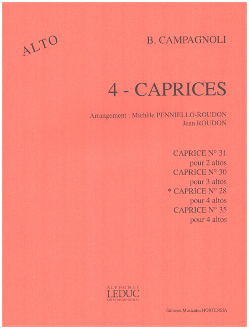 Vorderes Coverbild Caprice no.28 op.22 pour 4 altos