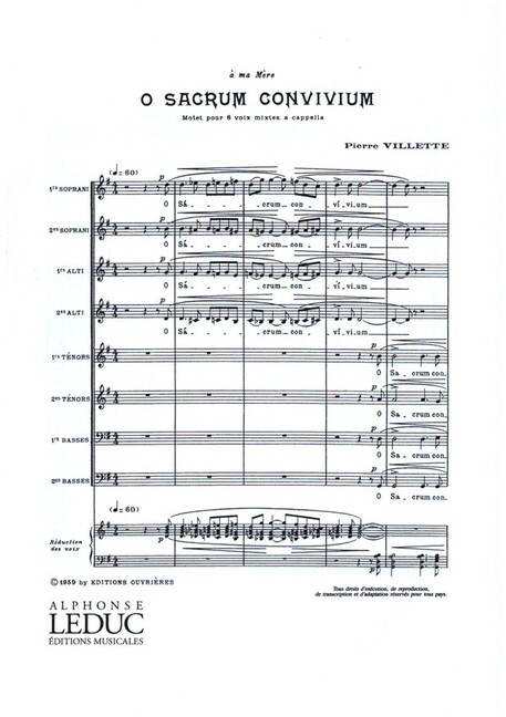 Vorderes Coverbild O sacrum convivium für gem Chor