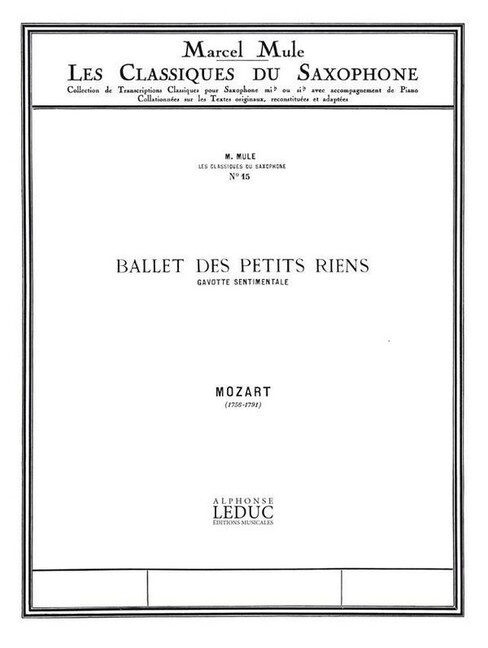 Vorderes Coverbild Ballet des petits riens pour