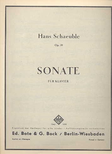 Vorderes Coverbild Sonate op.39