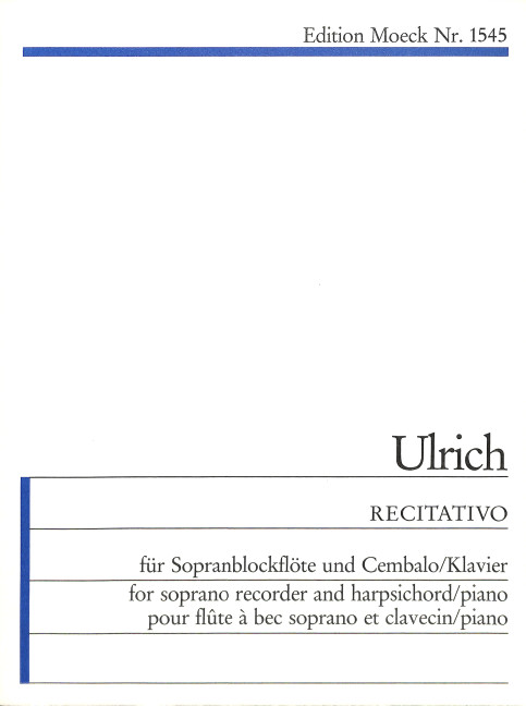Vorderes Coverbild Recitativo für Sopranblockflöte und Cembalo
