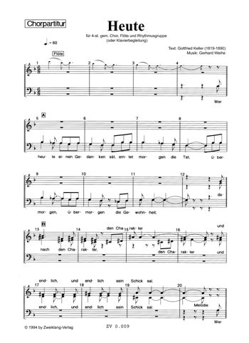 Vorderes Coverbild Heute für gem Chor, Flöte und