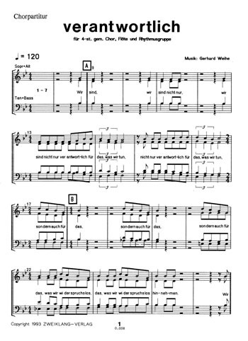 Vorderes Coverbild Verantwortlich für gem Chor,