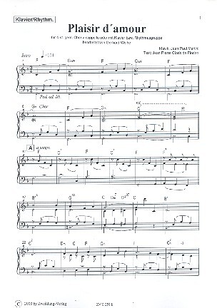 Vorderes Coverbild Plaisir d'amour für gem Chor und Klavier