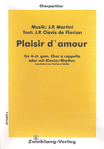 Vorderes Coverbild Plaisir d'amour für gem Chor und Klavier