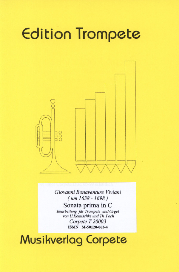 Vorderes Coverbild Sonata prima in C für Trompete und Orgel