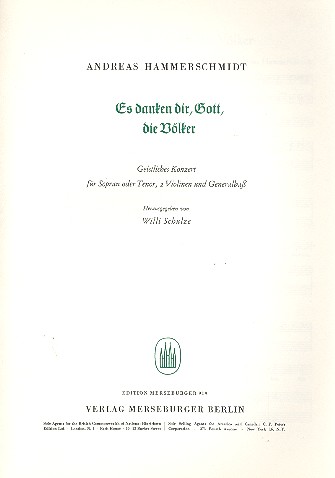 Vorderes Coverbild Es danken dir Gott die Völker