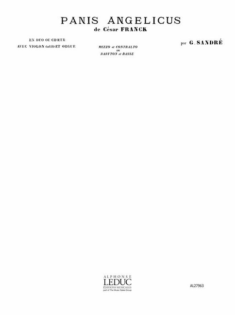 Vorderes Coverbild Panis angelicus für 2 Soli (MSA/BarB),