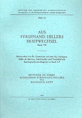 Vorderes Coverbild Aus Ferdinand Hillers Briefwechsel