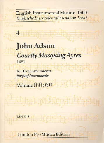 Vorderes Coverbild Courtly Masquing Ayres Band 2 für