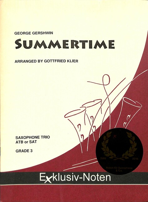 Vorderes Coverbild Summertime für 3 Saxophone