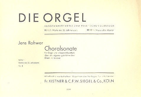 Vorderes Coverbild Choralsonate über ein eigenes geistliches Lied