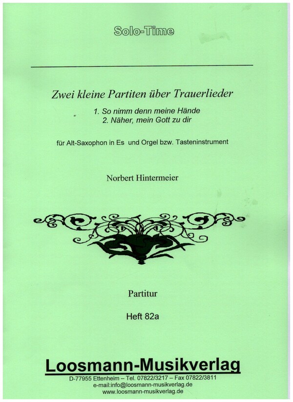 Vorderes Coverbild 2 kleine Partiten über Trauerlieder
