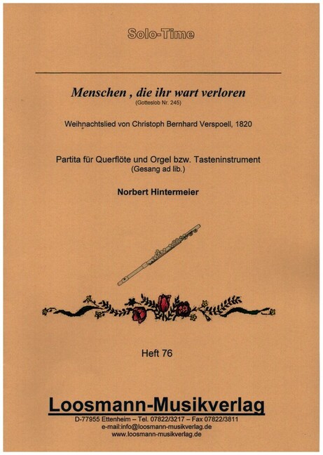 Vorderes Coverbild Partita über "Menschen, die ihr wart verloren"