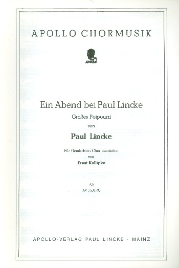 Vorderes Coverbild Ein Abend bei Paul Lincke