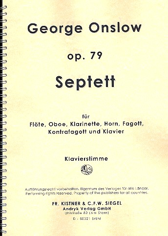 Vorderes Coverbild Septett op.79 für Flöte, Oboe,