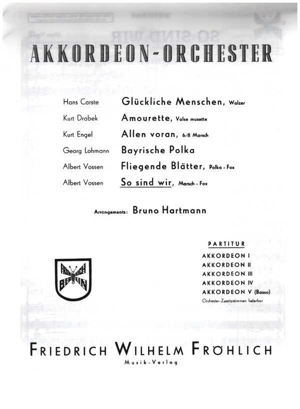 Vorderes Coverbild So sind wir für Akkordeonorchester