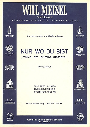 Vorderes Coverbild Nur wo du bist - Varca d'o primmo ammore: