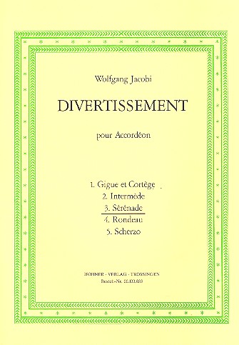 Vorderes Coverbild Sérénade (Nr.3) aus dem Divertissement