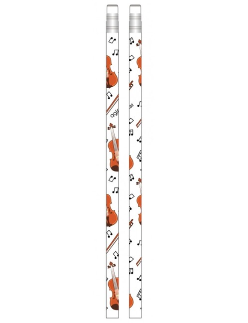 Vorderes Coverbild Bleistift mit Radiergummi Violine weiß 4C