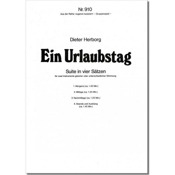 Vorderes Coverbild Ein Urlaubstag Suite in 4 Sätzen