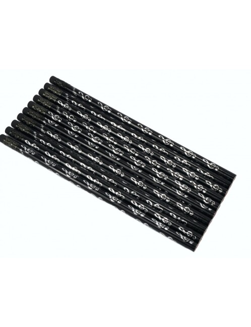 Vorderes Coverbild Bleistift mit Radiergummi Violinschlüssel schwarz/silber